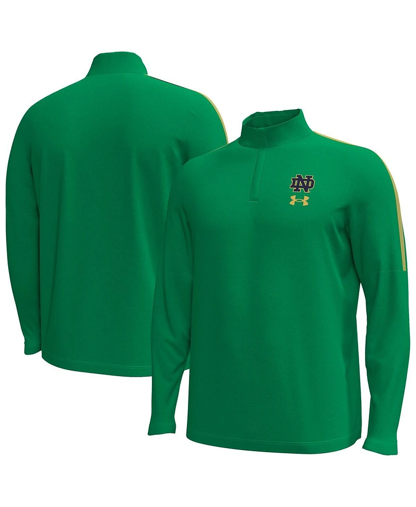 Under Armour Men's Kelly Green Notre Dame Fighting Irish Playoff Performance Quarter-Zip Jacket