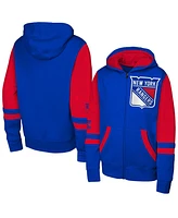 Outerstuff Big Boys and Girls Blue New York Rangers Face Off Full-Zip Hoodie