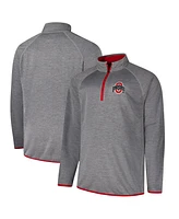 Fanatics Men's Charcoal Ohio State Buckeyes Raglan Big Tall Quarter-Zip Top