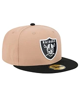 New Era Men's Tan Las Vegas Raiders Logo Main 59FIFTY Fitted Hat