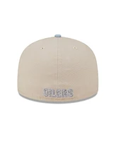 New Era Men's Stone/Light Blue Houston Oilers City Originals Lifestyle Two-Tone 59FIFTY Fitted Hat