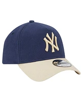 New Era Men's Navy New York Yankees Moleskin A-Frame 9FORTY Adjustable Hat