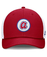 Nike Men's Red/White Atlanta Braves Cooperstown Collection Rise Trucker Adjustable Hat