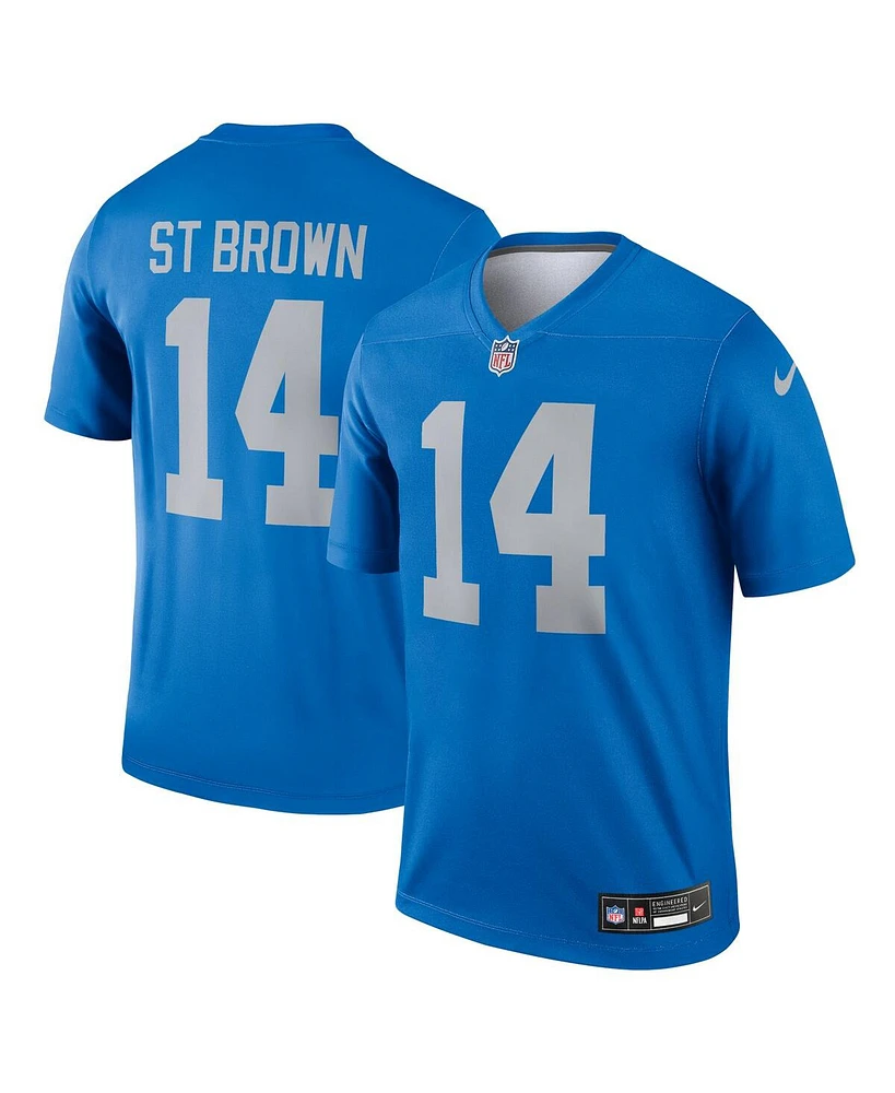 Nike Men's Amon-Ra St. Brown Blue Detroit Lions Alternate Legend Player Performance Top