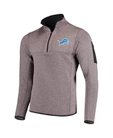 Antigua Men's Charcoal Detroit Lions Fortune Quarter-Zip Pullover Jacket