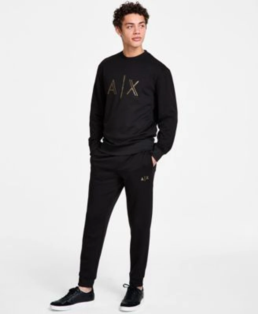 Ax Armani Exchange Mens Stud Logo Sweatshirt Joggers
