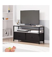gaomon Dresser Tv Stand for Bedroom,TV Console with Drawers, 2 Drawers Entertainment Center with Open Shelf, Media Console for 50 Inch TV