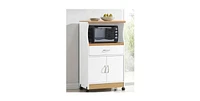 Slickblue Kitchen Utility Cabinet Microwave Cart with Caster Wheels