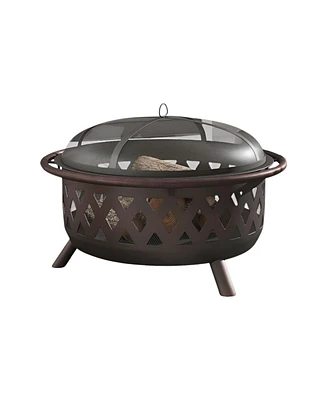 Slickblue Weather Resistant Wood Burning Fire Pit - Durable Outdoor Fireplace for All Seasons