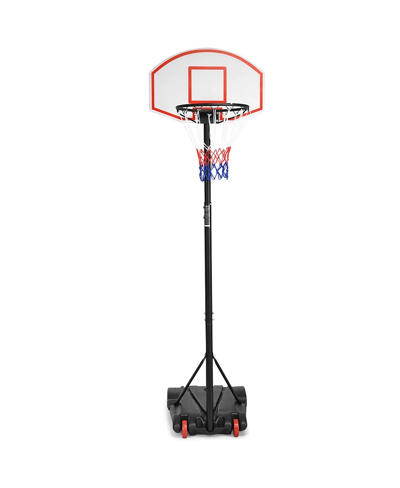 Gymax Basketball System Hoop Stand Backboard w/ Adjustable Height Wheels & 2 Nets