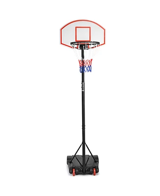 Gymax Basketball System Hoop Stand Backboard w/ Adjustable Height Wheels & 2 Nets