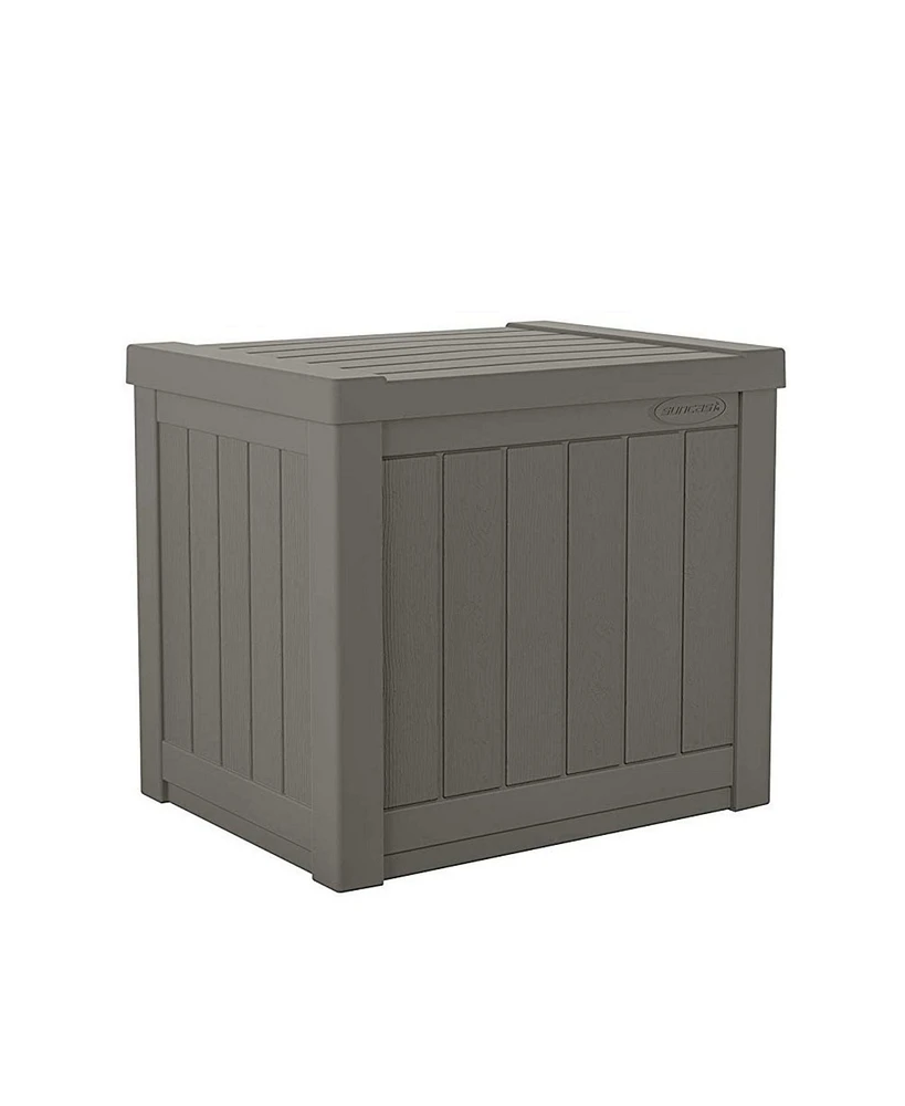 Suncast SS500ST 22 Gallon Small Resin Outdoor Patio Storage Deck Box, Stoney