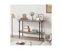 gaomon Entryway Table, 43.3" Console Table with Storage, 2 Tier Sofa Table with Metal Frame and Mdf, Behind Couch Table for Living Room, Hallway