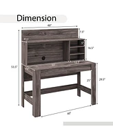 Gouun 48 Inch Writing Computer Desk with Anti-Tipping Kits and Cable Management Hole