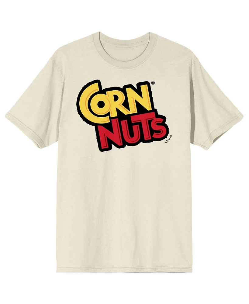 Corn Nuts Men's Logo Natural Short Sleeve Tee Shirt-Medium