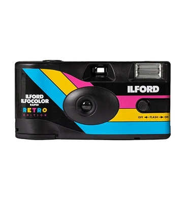 Ilford Ilfocolor Rapid Retro Single Use Black Camera with 27 Exposures