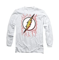 Flash Men's Dc Comics Airbrush Bolt Long Sleeve Adult Tee / T-Shirt