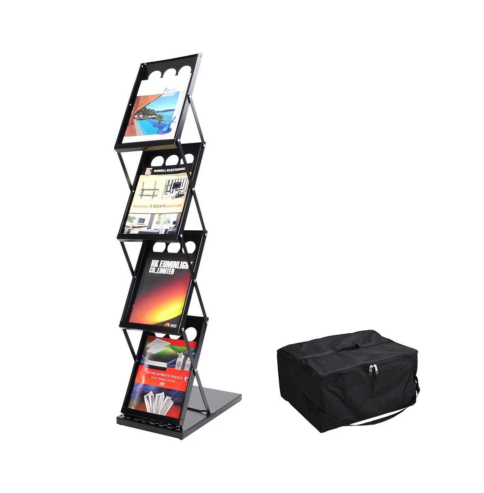 Yescom 4 Pocket Foldable Magazine Brochure Rack Book Literature Holder Display Stand