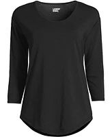 Lands' End Plus 3/4 Sleeve Lightweight Jersey Tunic