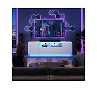 Wlive Tv Stand for 65 Inch Tv Modern Entertainment Center with Led 58" Tv Console with Storage Cabinet Tv Stands for Living Room