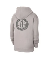 Jordan Men's Heather Gray Brooklyn Nets Courtside Statement Edition Pullover Hoodie