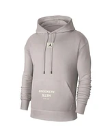 Jordan Men's Heather Gray Brooklyn Nets Courtside Statement Edition Pullover Hoodie