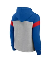 Fanatics Women's Heather Gray/Royal Buffalo Bills Bold Play Call Pullover Hoodie