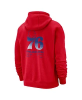 Nike Men's Red Philadelphia 76ers Courtside Club Pullover Hoodie