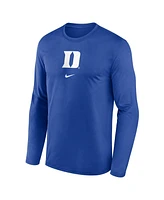 Nike Men's Royal Duke Blue Devils On-Court Basketball Shootaround Performance Long Sleeve T-Shirt