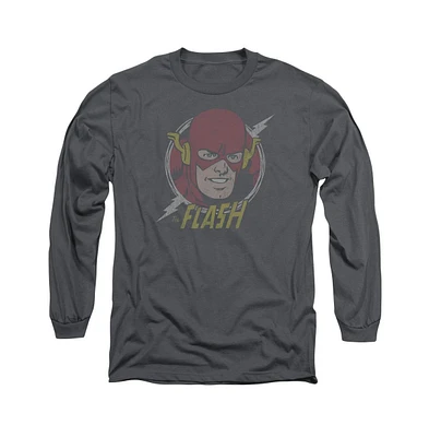 Flash Men's Dc Comics Vintage Voltage Long Sleeve Adult Tee / T-Shirt