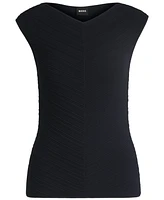Boss by Hugo Women's Knitted Structure V-Neck Top