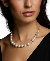 Eliot Danori Silver-Tone Cubic Zirconia & Imitation Pearl Frontal Necklace, 15" + 3" extender, Exclusively at Macy's