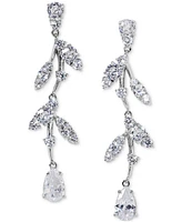 Eliot Danori Silver-Tone Cubic Zirconia Vine Linear Drop Earrings, Exclusively at Macy's
