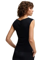 Boss by Hugo Women's Knitted Structure V-Neck Top