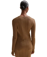 Boss by Hugo Women's Hook-Closure Ribbed Cardigan