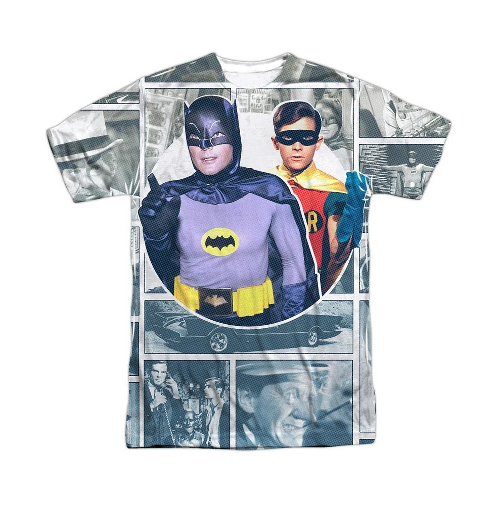 Batman Men's Classic Tv 60s Panels Short Sleeve Adult Poly Crew Tee / T-Shirt