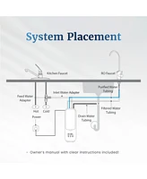 Mist Reverse Osmosis System Under Sink Compact Tankless, Reduces Tds, 600 Gpd, Smart Faucet Real Time Visual Display