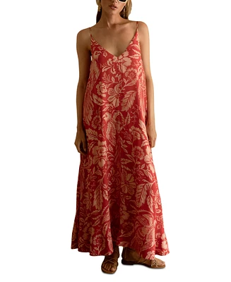 Elan Women's Cartagen-Print Sleeveless Maxi Dress