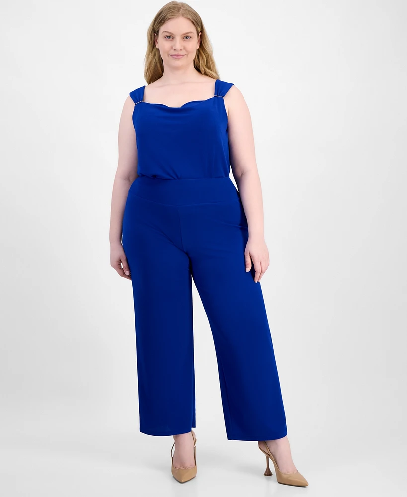Anne Klein Plus Size Wide-Leg Pull-On Palazzo Pants