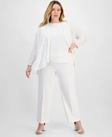 Anne Klein Plus Sequin Cardigan