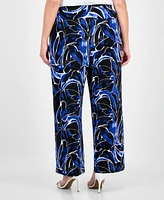 Anne Klein Plus High-Rise Pull-On Palazzo Pants