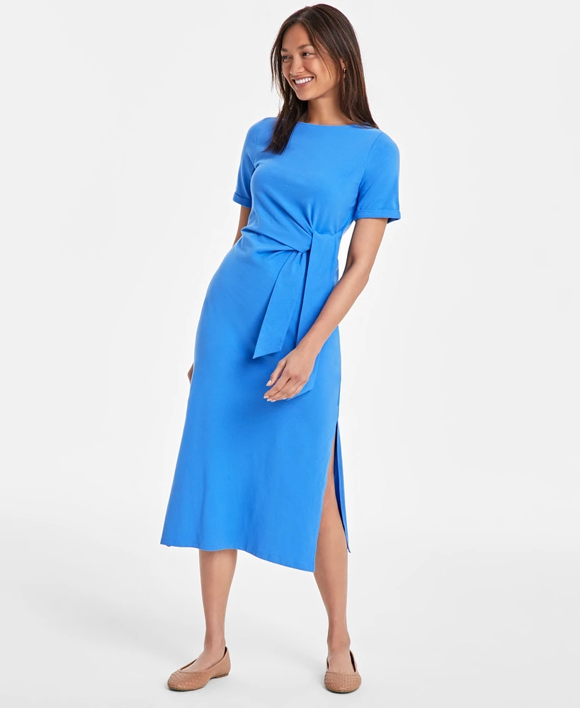 On 34th Women's Crewneck Wrap Tie Dress