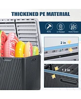 Aoodor 71 Gallon Deck Box, Lockable Storage Uv Resistant Container with Hydraulic Rods for Patio Furniture Outdoor Cushions, Garden Tools and Sports E