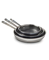 T-Fal Hybrid Mesh Stainless Steel 3 Piece Frypan Set