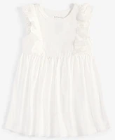 First Impressions Baby Girls Solid Eyelet-Flutter Dress, Exclusively at Macy's