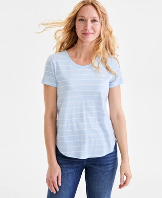 Style & Co Women's Printed Crewneck Short-Sleeve T-Shirt, Exclusively at Macy's