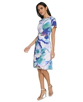 Calvin Klein Women's Printed Short-Sleeve A-Line Dress