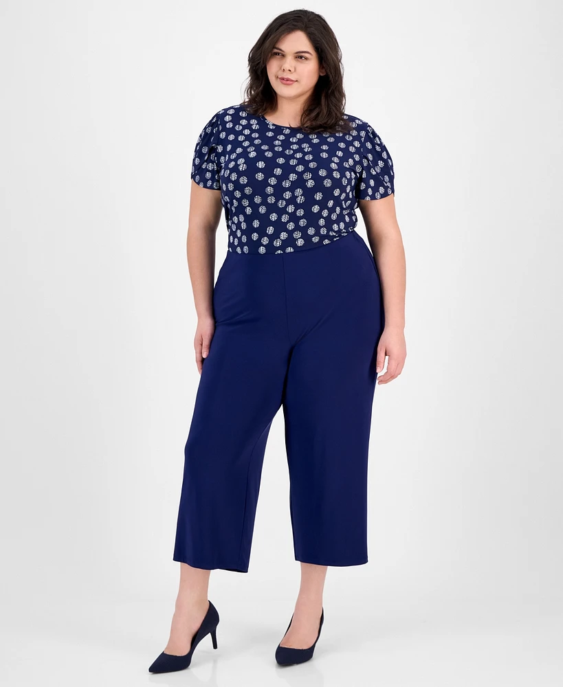 Ak Anne Klein Plus High-Rise Cropped Pull-On Pants