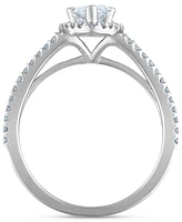 Diamond Pear-Cut Halo Engagement Ring (1-1/4 ct. t.w.) in 14k White Gold