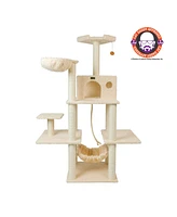 Armarkat Mult -Level Real Wood Cat Tree Hammock Bed, Climbing Center for Cats and Kittens A6901